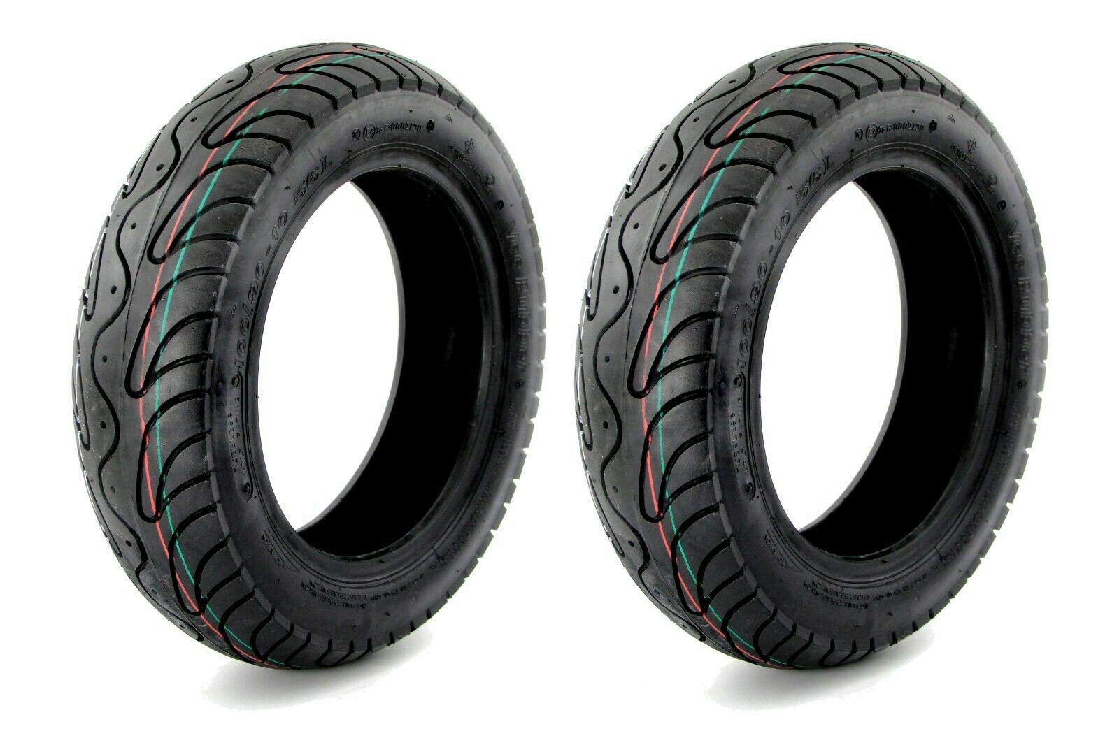 2 Vee Rubber VRM 134 Roller Reifen TL Tubeless 100/90 x 10 Zoll 56L Allwetterreifen von BISOMO