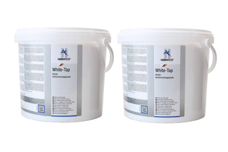 2x Normfest Reifenmontagepaste White-Tap 5kg Eimer (gesamt 10 kg) weiß Montagepaste von BISOMO