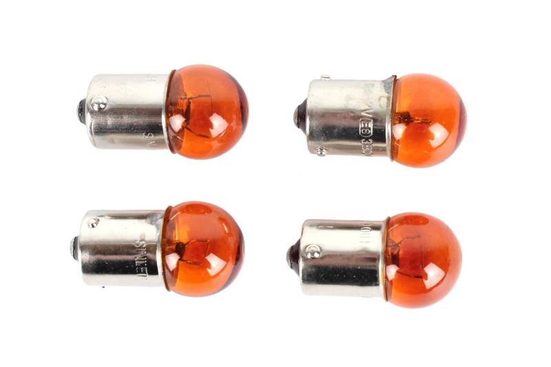 Blinker x 4, Leuchtmittel, Glühlampe,12V, 10W, BA15s, Mit E-Zeichen, Für Motorrad & Roller, Fahrzeugbeleuchtung, Orange von BISOMO