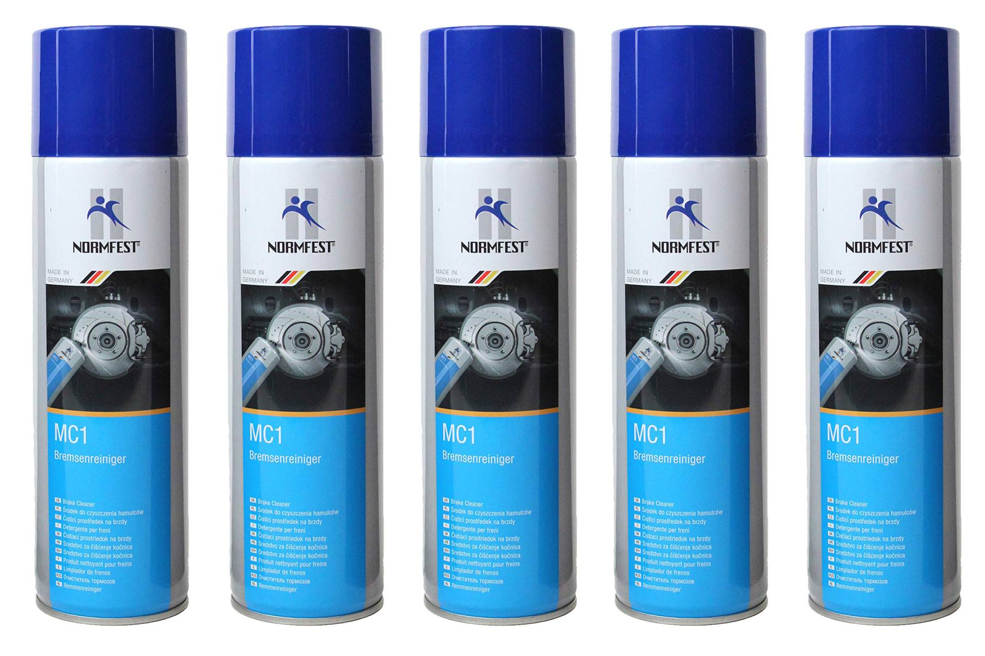 5x Normfest MC1 Bremsenreiniger Spray Entfetter Aerosol Inhalt je 500ml, gesamt 2500 ml) von BISOMO