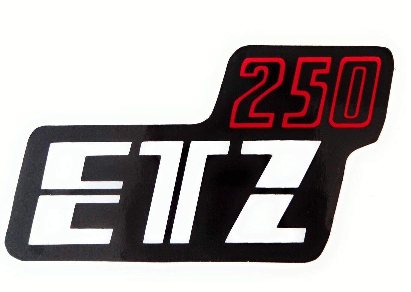 Aufkleber MZ ETZ 250 Seitendeckel Batteriefach Tank Schriftzug Klebefolie von BISOMO