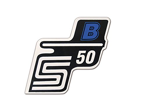 Aufkleber Simson S50 B blau/weiß für Seitendeckel links oder rechts von BISOMO