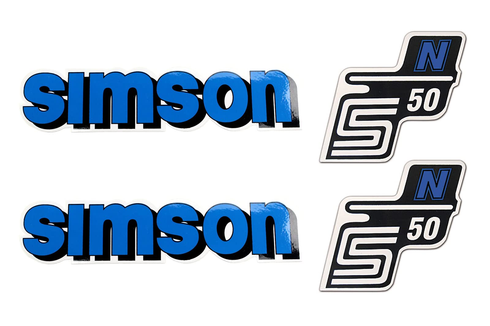 Set Aufkleber Simson S50 N blau für Tank und Seitendeckel von BISOMO