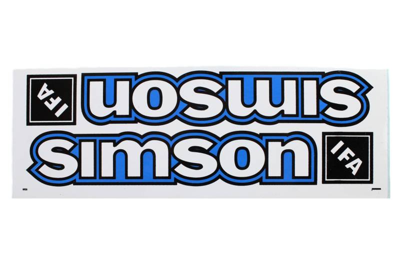 Aufkleber Simson IFA, 21x3,1cm, weiß blau und schwarz weiß für Tank von BISOMO