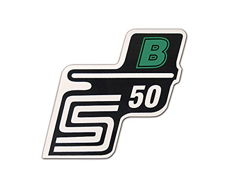 Aufkleber Simson S50 B grün/weiß für Seitendeckel links oder rechts von BISOMO