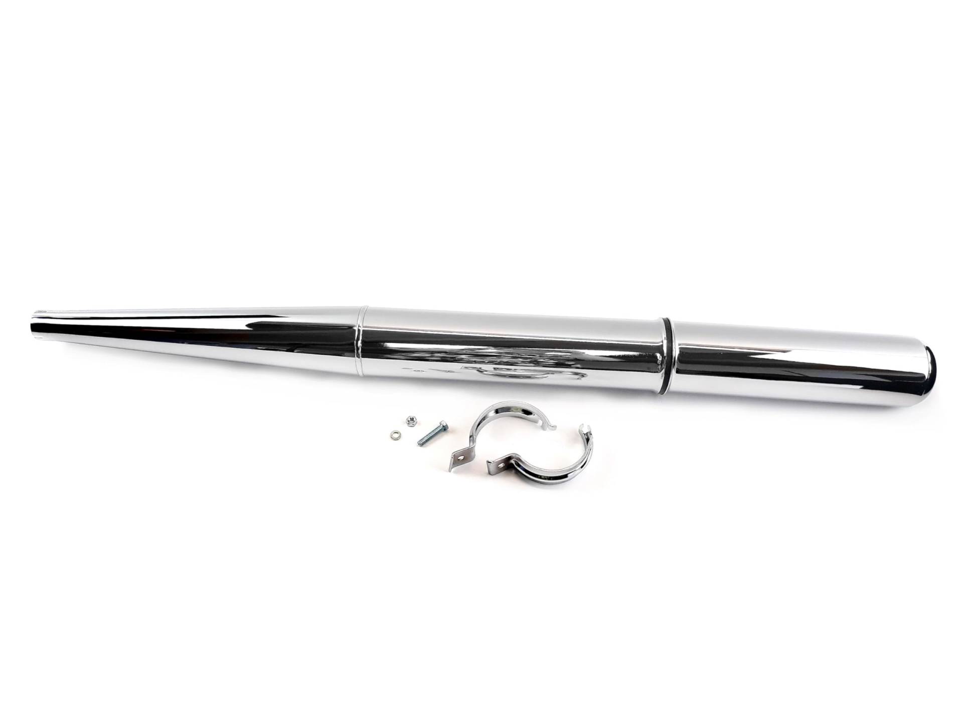 Auspuff Chrom Durchmesser 28mm originalgetreue Optik mit Gegenkonus für Simson S50 S51 S70 SR50 KR51/2 Schwalbe Auspuff Chrom Durchmesser 28mm originalgetreue Optik mit Gegenkonus für Simson S50 S51 S70 SR50 KR51/2 Schwalbe von BISOMO