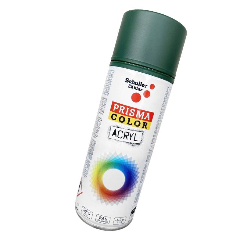 Lackspray Acryl Sprühlack Prisma Color RAL 6005M moosgrün matt, 400ml + Bisomo Sticker von BISOMO