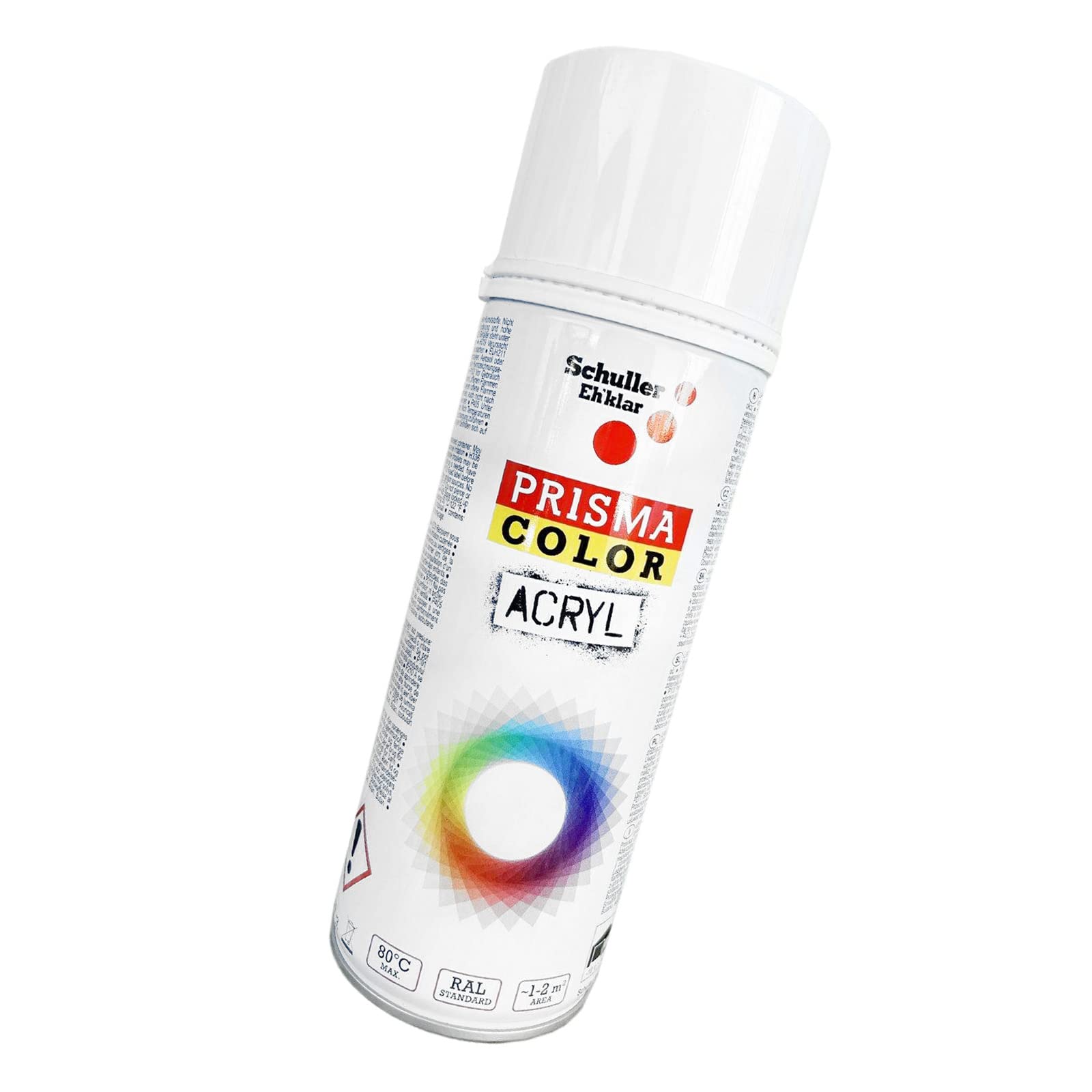 Lackspray Acryl Sprühlack Prisma Color RAL 9016 verkehrsweiß, 400ml + Bisomo Sticker von BISOMO