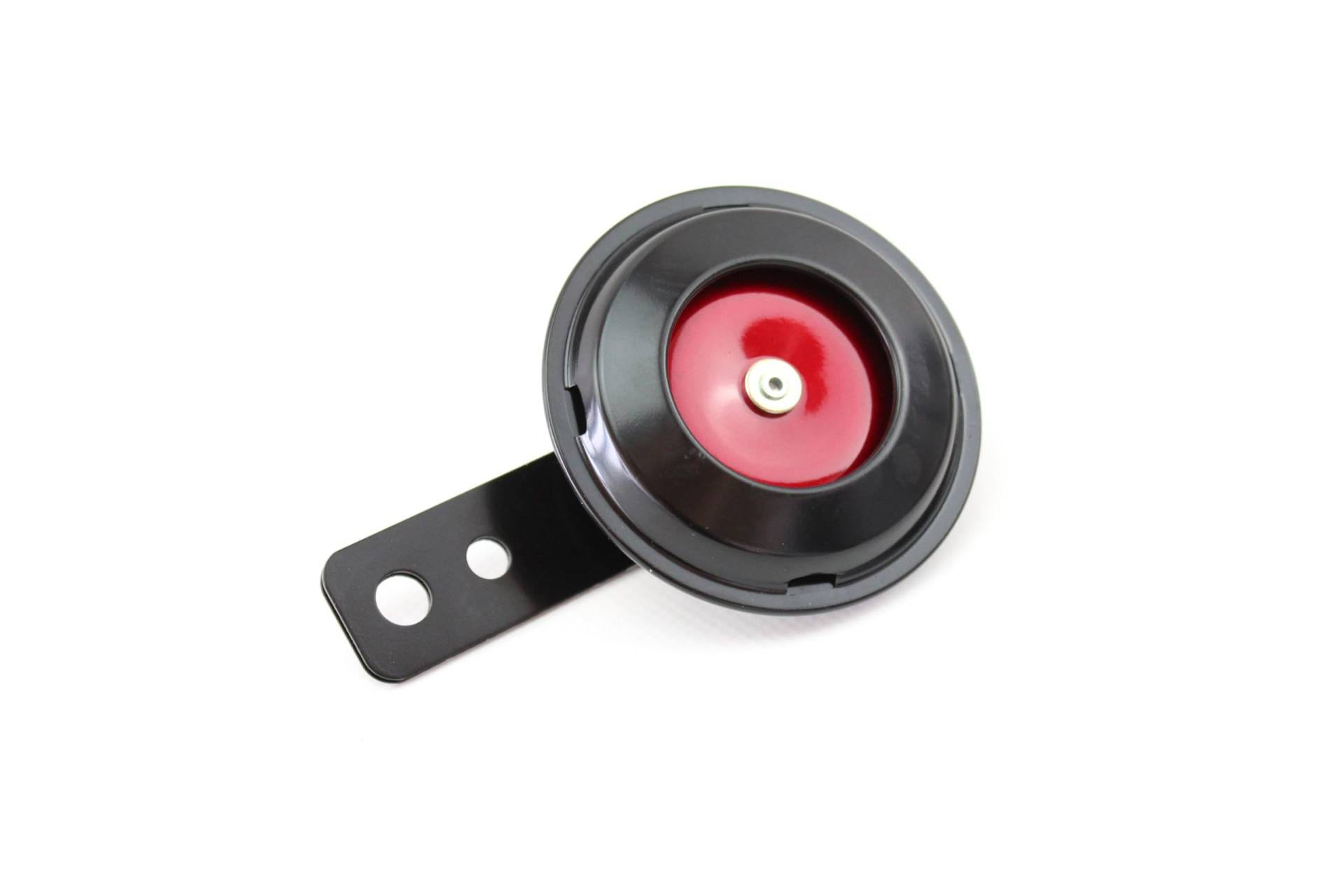 Hupe Signalhorn 12V universal schwarz und rot lackiert Lautstärke bis zu 105 dB Gleichstrom für Moped Quad Mofa von BISOMO