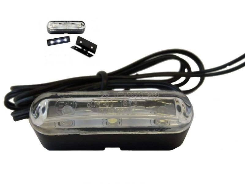 Kennzeichenbeleuchtung Leuchte Nummernschild 3 LED Klein E-geprüft 12V 0.2W / 0.5W für Motorrad Moped Roller Mofa Quad Maße 40 x 17 x 9 mm Mini von BISOMO