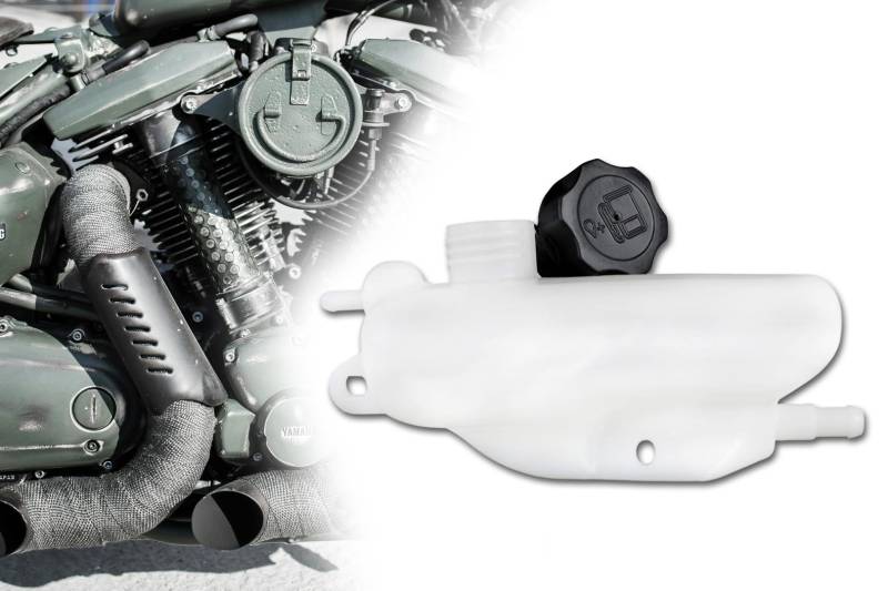 Kühlwasserbehälter kompatibel mit Yamaha Aerox MBK Nitro, Ausgleichsbehälter Motorkühlung, Wassertank mit Verschlussdeckel, Roller mit Wasserkühlung von BISOMO