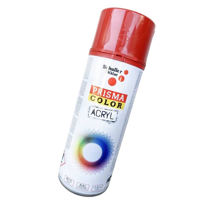 Lackspray Acryl Sprühlack Prisma Color RAL, Farbwahl, glänzend, matt, 400ml, Schuller Lackspray:Feuerrot RAL 3000 von BISOMO