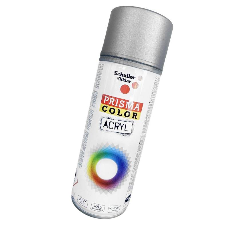 Lackspray Acryl Sprühlack Prisma Color RAL, Farbwahl, glänzend, matt, 400ml, Schuller Lackspray:Graualuminium RAL 9007 von BISOMO