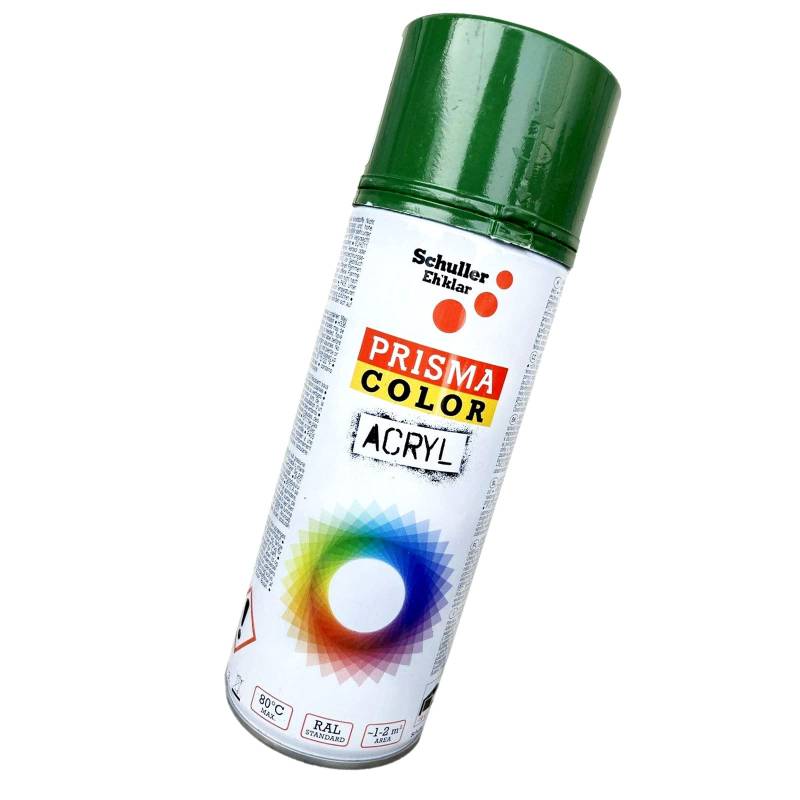 Lackspray Acryl Sprühlack Prisma Color RAL, Farbwahl, glänzend, matt, 400ml, Schuller Lackspray:Laubgrün RAL 6002 von BISOMO