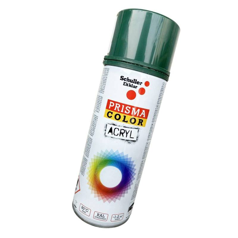 Lackspray Acryl Sprühlack Prisma Color RAL, Farbwahl, glänzend, matt, 400ml, Schuller Lackspray:Moosgrün RAL 6005 von BISOMO