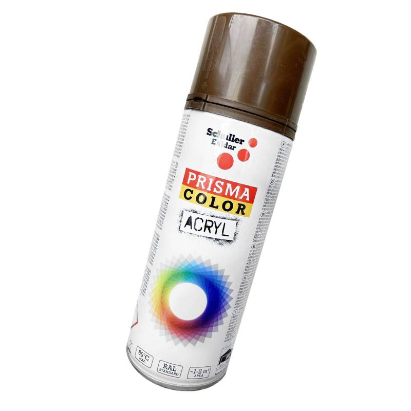 Lackspray Acryl Sprühlack Prisma Color RAL, Farbwahl, glänzend, matt, 400ml, Schuller Lackspray:Nussbraun RAL 8011 von BISOMO