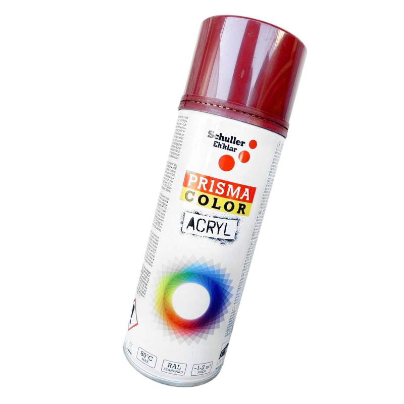 Lackspray Acryl Sprühlack Prisma Color RAL, Farbwahl, glänzend, matt, 400ml, Schuller Lackspray:Purpurrot RAL 3004 von BISOMO
