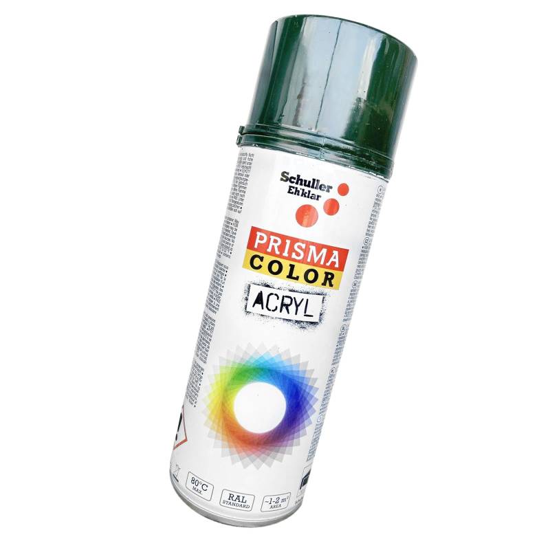 Lackspray Acryl Sprühlack Prisma Color RAL, Farbwahl, glänzend, matt, 400ml, Schuller Lackspray:Tannengrün RAL 6009 von BISOMO