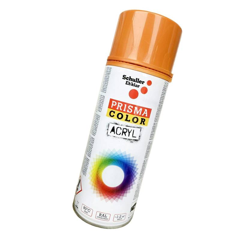Lackspray Acryl Sprühlack Prisma Color RAL, Farbwahl, glänzend, matt, 400ml, Schuller Lackspray:Tieforange RAL 2011 von BISOMO