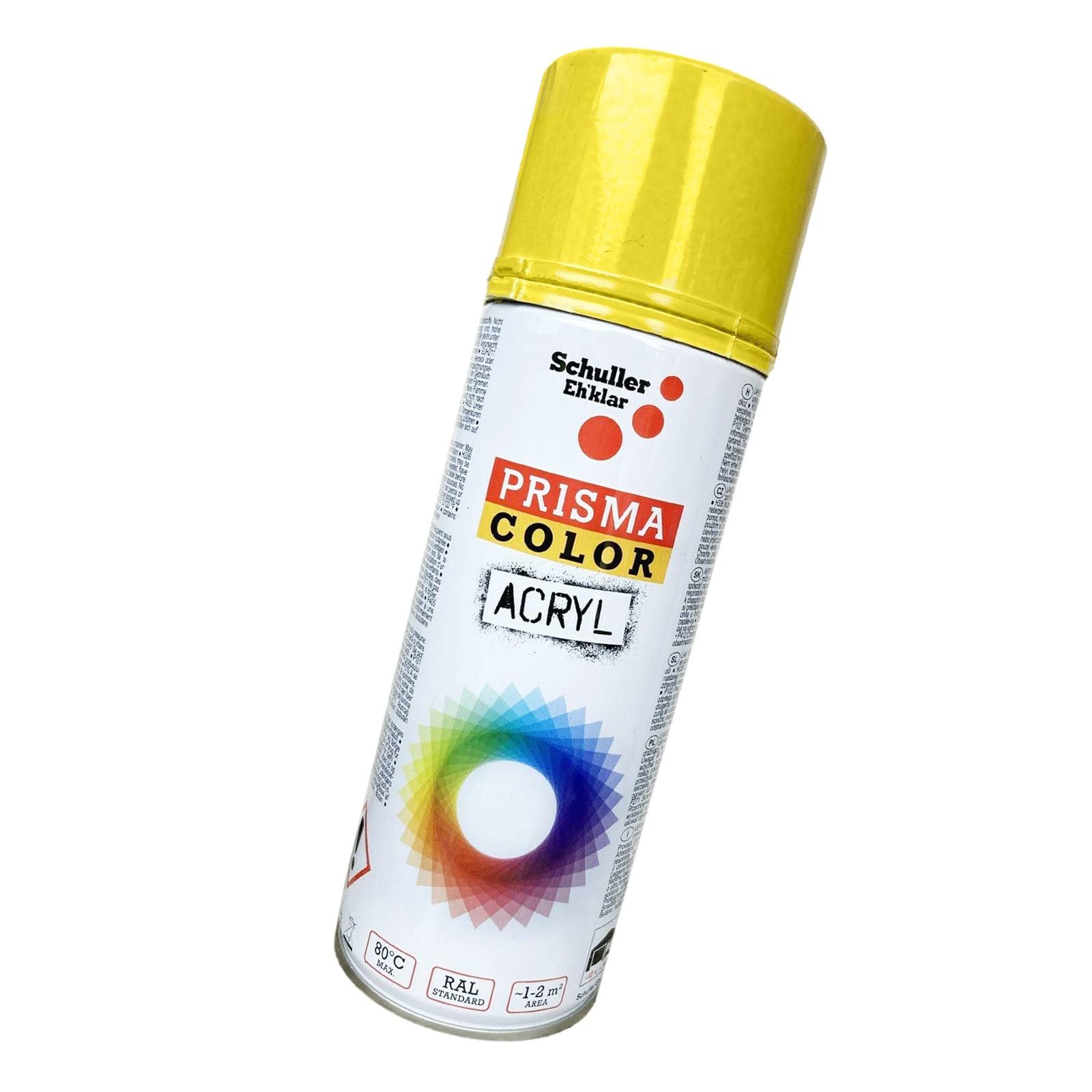 Lackspray Acryl Sprühlack Prisma Color RAL 1012 zitronengelb, 400ml + Bisomo Sticker von BISOMO
