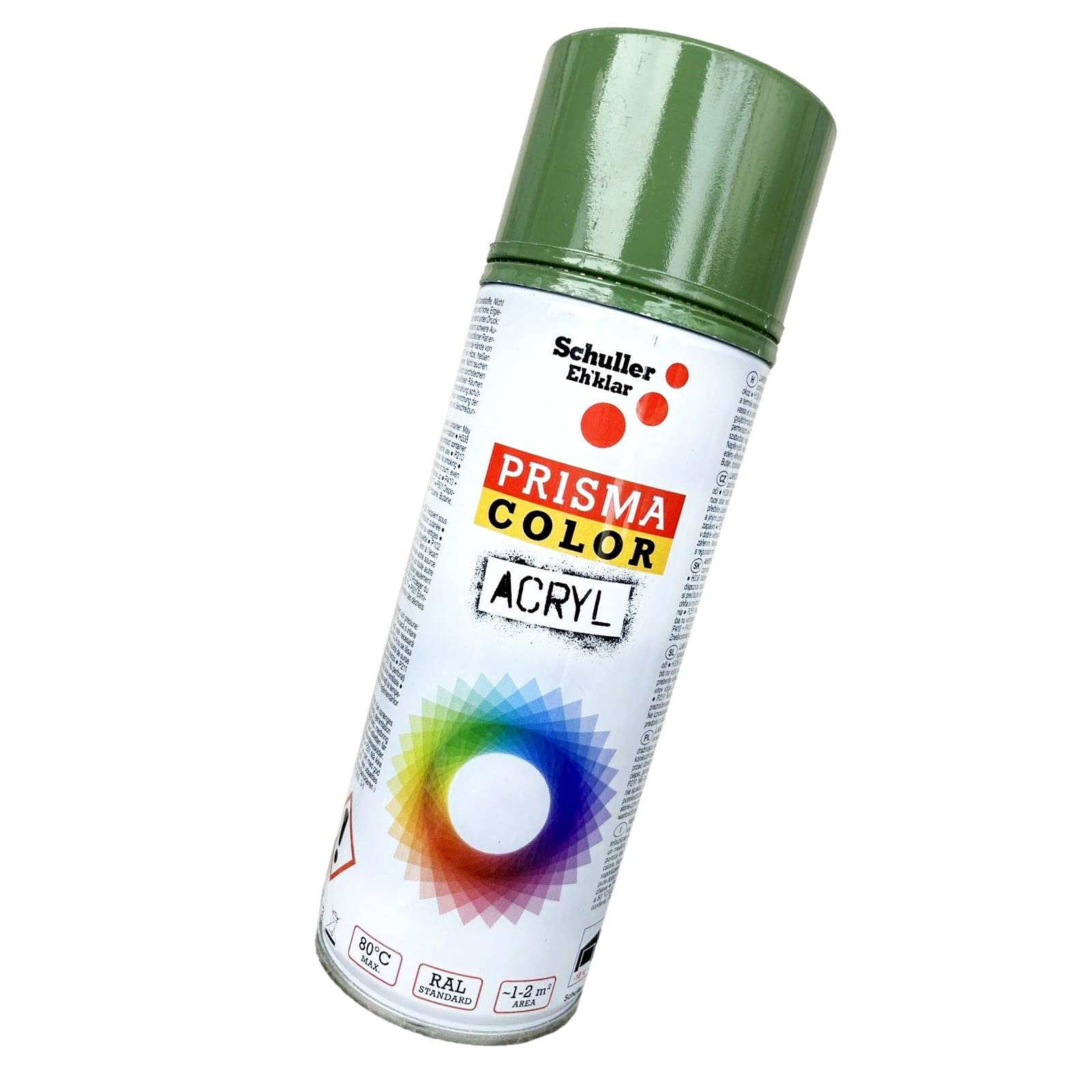 Lackspray Acryl Sprühlack Prisma Color RAL 6011 resedagrün, 400ml + Bisomo Sticker von BISOMO