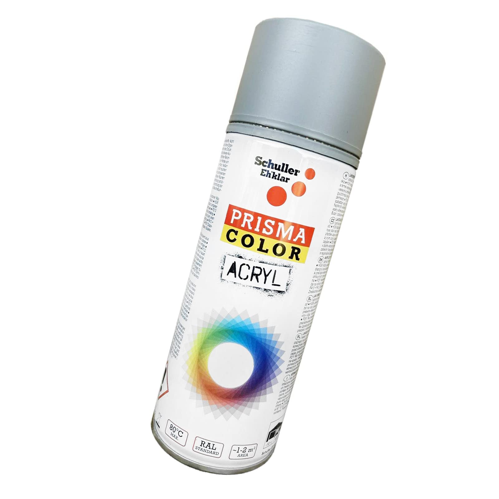 Lackspray Acryl Sprühlack Prisma Color RAL 7001M silbergrau matt, 400ml + Bisomo Sticker von BISOMO