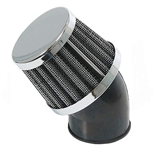 Luftfilter - Ø 32 mm, gebogen 45° inklusive Schelle, schwarz für Motorrad, Roller, Quad, Moped, Mofa von BISOMO