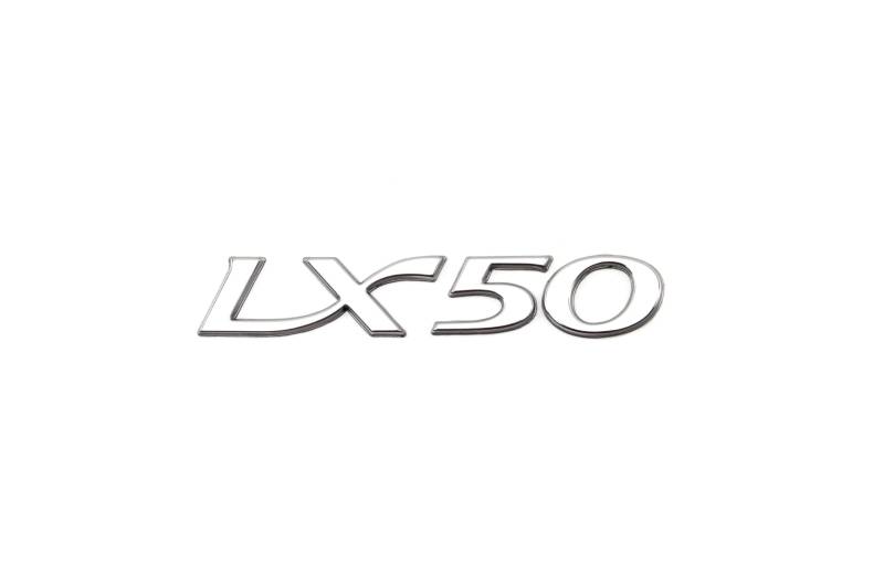 Piaggio Emblem Schriftzug LX 50 silber Länge 85 mm von BISOMO