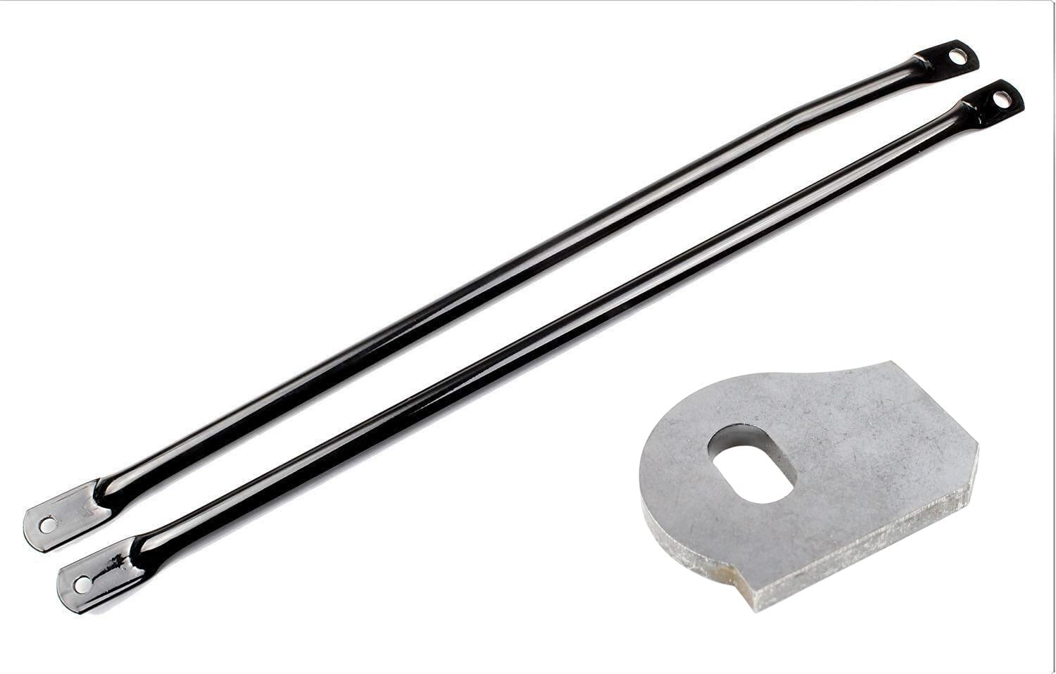Unterzugstreben Stahl für rechts/links und Einschweißteil, Knotenblech für Simson Enduro S51, S53, S70, S83, B-Ware von BISOMO