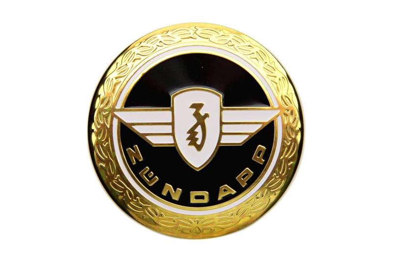 BISOMO Zündapp Emblem, Tankemblem, 65 mm, Blanko, Gold & Schwarz, Selbstklebend, Für Tank von BISOMO