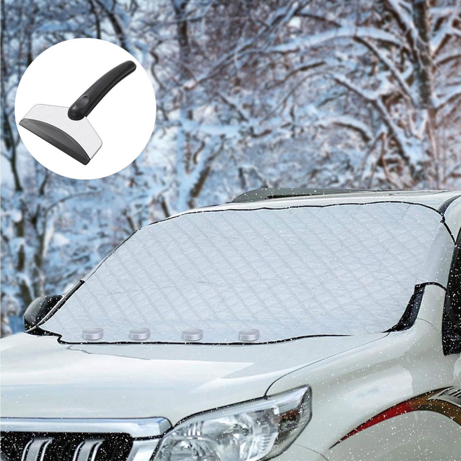 BITOYO Frontscheibenabdeckung, Autoscheibenabdeckung, Ultra-Dick Auto Scheibenabdeckung Windschutzscheibe Abdeckung Faltbare Windschutzscheibenabdeckung für gegen Schnee, EIS, Frost, Staub, UV-Schutz BITOYO Frontscheibenabdeckung, Autoscheibenabdeckung, Ultra-Dick Auto Scheibenabdeckung Windschutzscheibe Abdeckung Faltbare Windschutzscheibenabdeckung für gegen Schnee, EIS, Frost, Staub, UV-Schutz von BITOYO