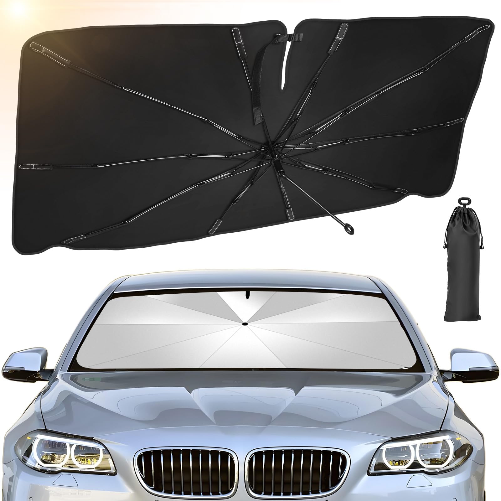 BITOYO Sonnenschutz Auto Frontscheibe 135×73cm, Auto Sonnenschutz Frontscheibe Innen, UV-Schutz Windschutzscheibe Sonnenblende Faltbare Frontscheibenabdeckung, Sonnenschirm für meisten Autos BITOYO Sonnenschutz Auto Frontscheibe 135×73cm, Auto Sonnenschutz Frontscheibe Innen, UV-Schutz Windschutzscheibe Sonnenblende Faltbare Frontscheibenabdeckung, Sonnenschirm für meisten Autos von BITOYO