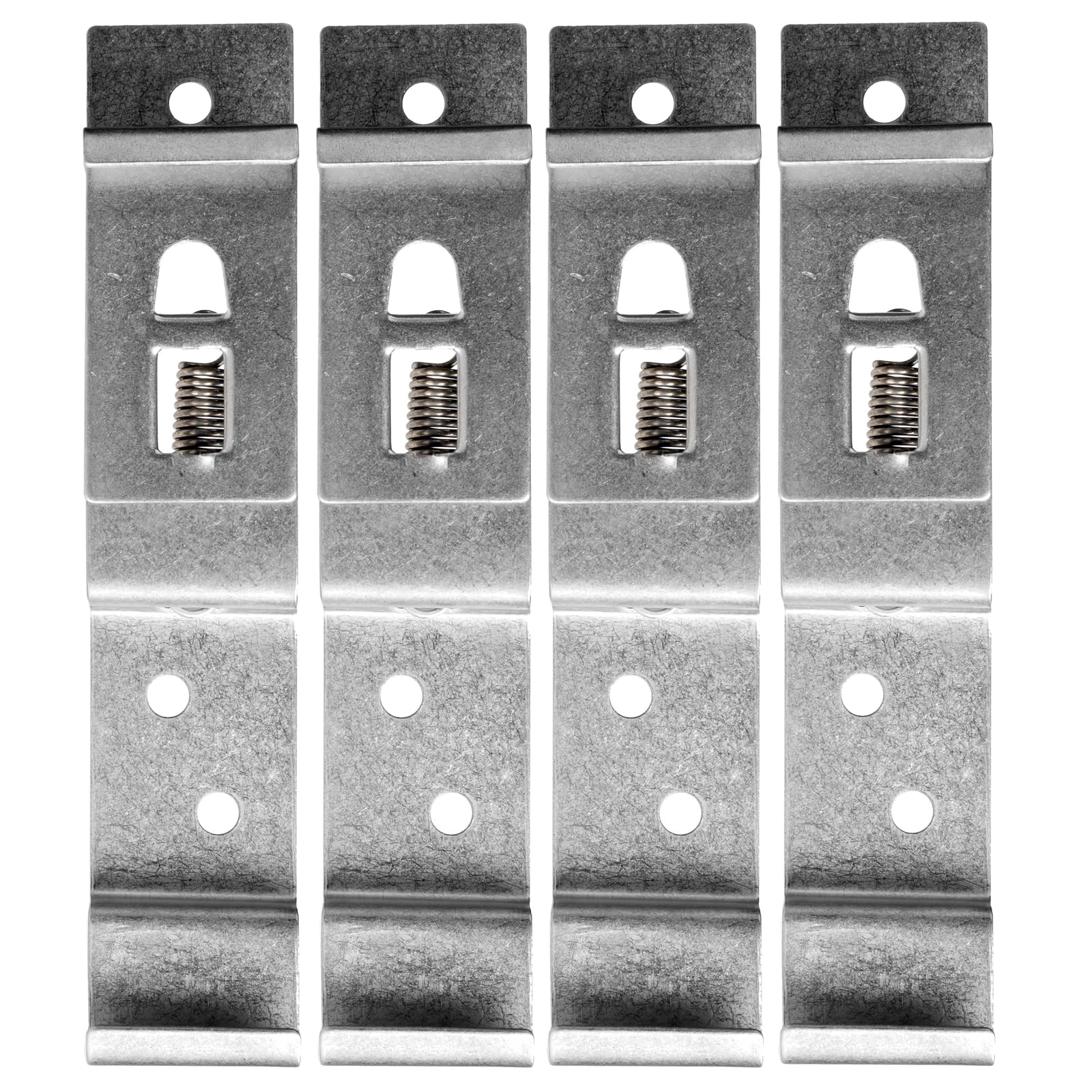 BITS4REASONS - 4 x (2 Paar) Anhänger-Kennzeichenhalter Clips Nummernschildhalter Edelstahl Federbelastet – Standard UK-Größe 11 cm (110 mm) Tiefe... von BITS4REASONS