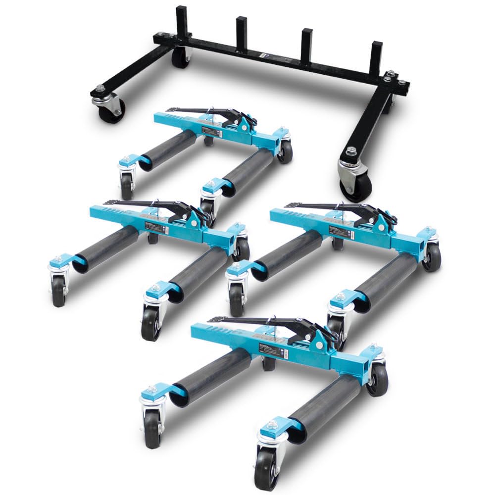 BITUXX 4X PKW Rangierhilfe Rangierheber mechanisch Wagenheber Auto Rangierroller Rangierheber belastbar bis 560 kg pro Rangierroller inlkusive Transportständer BITUXX 4X PKW Rangierhilfe Rangierheber mechanisch Wagenheber Auto Rangierroller Rangierheber belastbar bis 560 kg pro Rangierroller inlkusive Transportständer von BITUXX