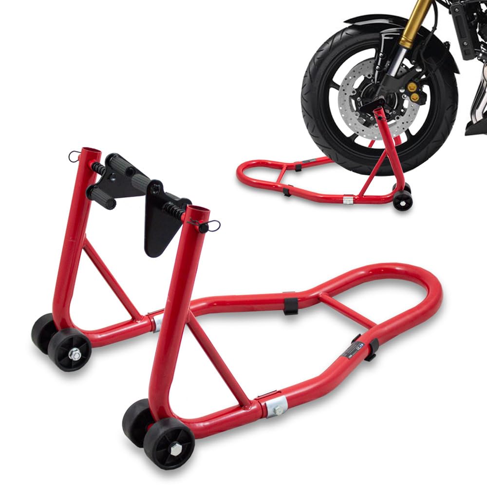 BITUXX Motorradständer Vorn Motorrad Montageständer Vorderrad Transportständer Rot Aufnahme 21-26 cm + für Fast alle Motorräder geeignet BITUXX Motorradständer Vorn Motorrad Montageständer Vorderrad Transportständer Rot Aufnahme 21-26 cm + für Fast alle Motorräder geeignet von BITUXX