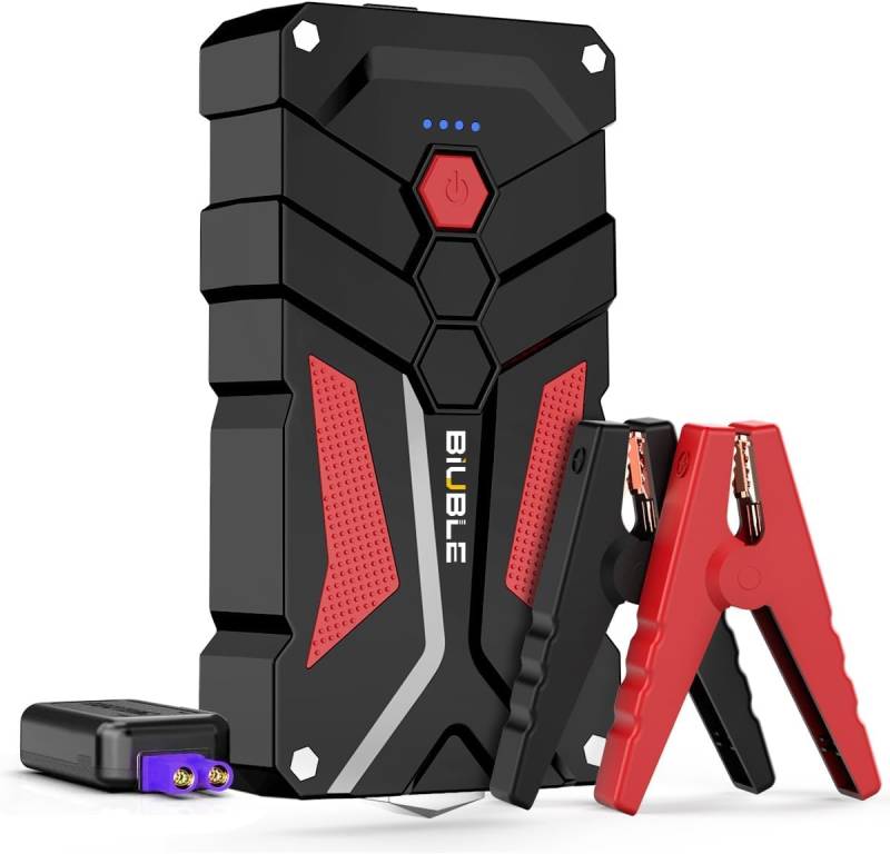 BIUBLE 3000A Starthilfe Powerbank 12V (Bis Zu 7,0L Benzin Oder 5,5L Diesel) Auto Starthilfe mit LED Taschenlampe Auto Batterie Booster Starter Powerbank für 12V-Fahrzeuge SUV Motorrad ATV Rasenmäher von BIUBLE