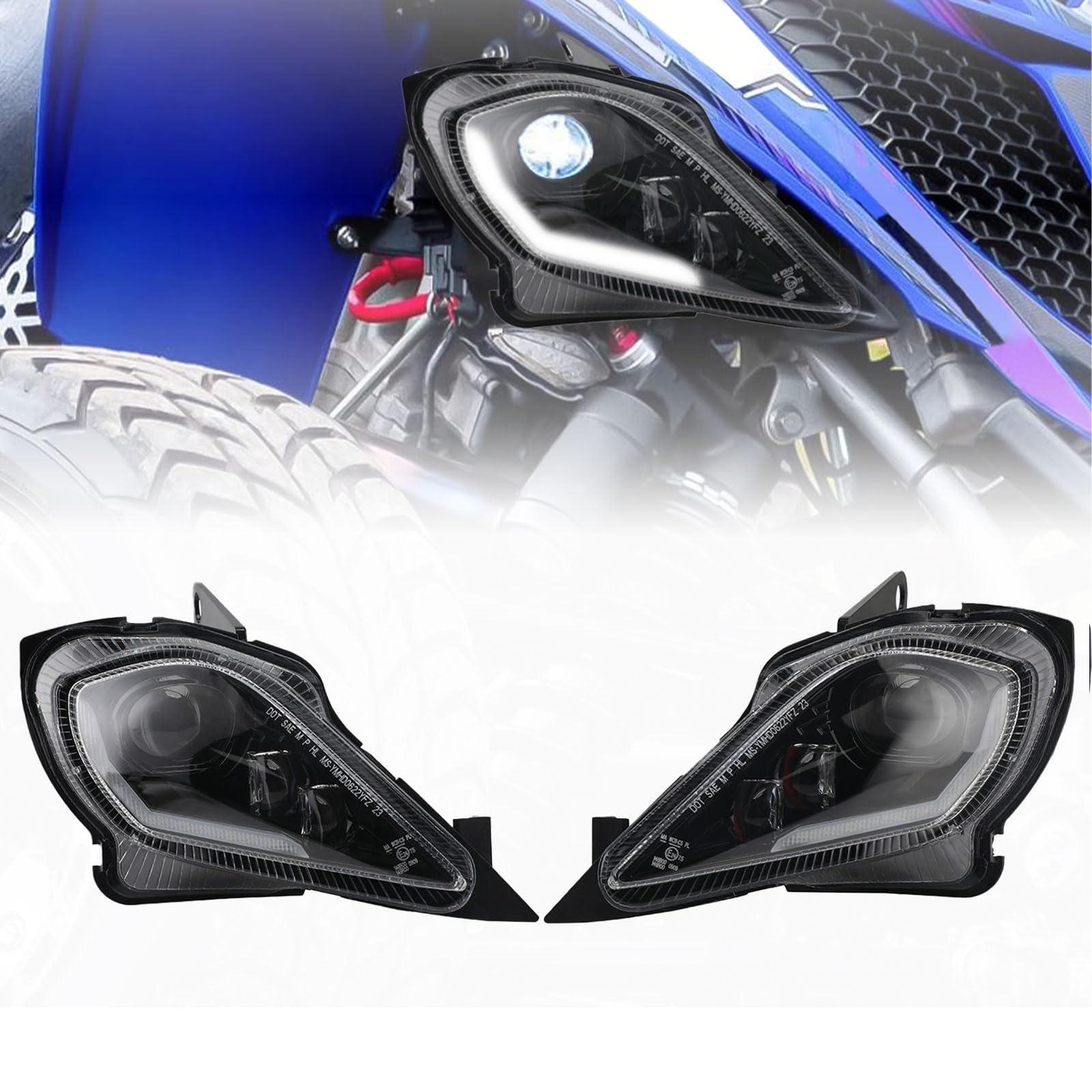BIUGERCN ATV-Scheinwerfer Motorrad YFZ Blinker Licht Raptor Scheinwerfer Montagesatz für YFZ450 Raptor230 350 450R 450X 700 700R Wolverine350/450 BIUGERCN ATV-Scheinwerfer Motorrad YFZ Blinker Licht Raptor Scheinwerfer Montagesatz für YFZ450 Raptor230 350 450R 450X 700 700R Wolverine350/450 von BIUGERCN