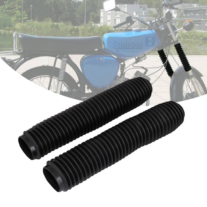 BIUGERCN Motorrad Fahrrad Vorderradgabel Abdeckung Gummi Vorderradgabel Staubschutz Stiefel Schutz Stoßdämpfer Gamaschen Pad Wrap Abdeckung für Simson S51 S50 S70 S83 Schwarz von BIUGERCN