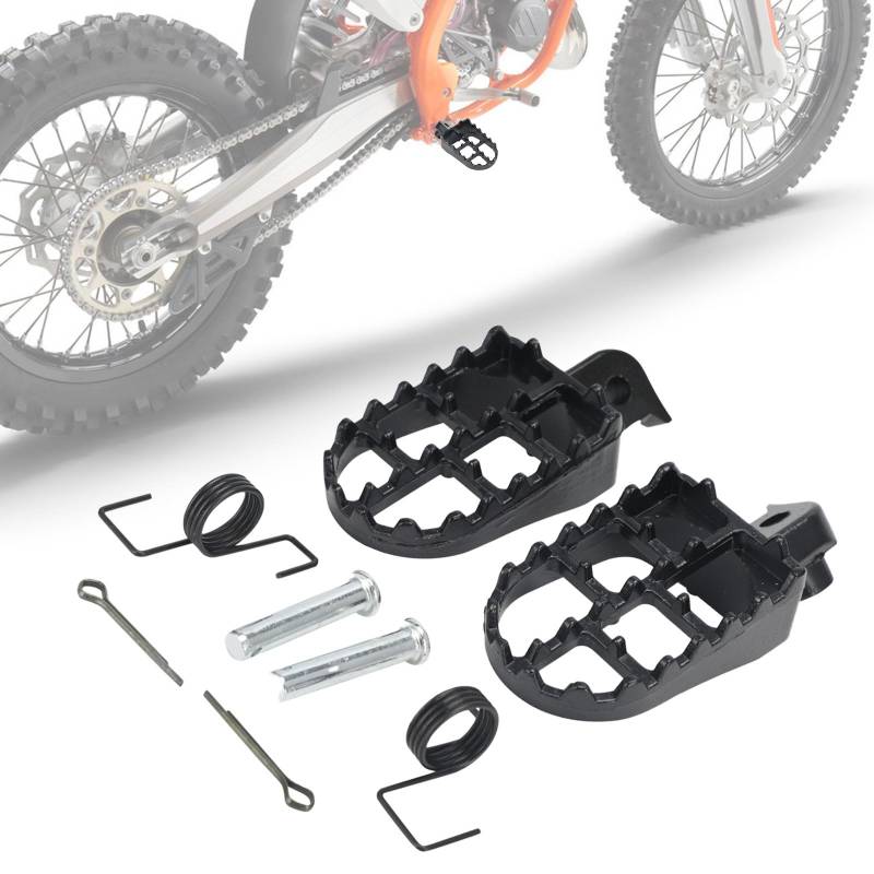 Motorrad Fußrasten Dirt Pit Bike Fußrasten Fußpedale für EXC SX YZ TW PW TTR CR CRF XR 50/70/80/100/110 Motocross Schwarz von BIUGERCN