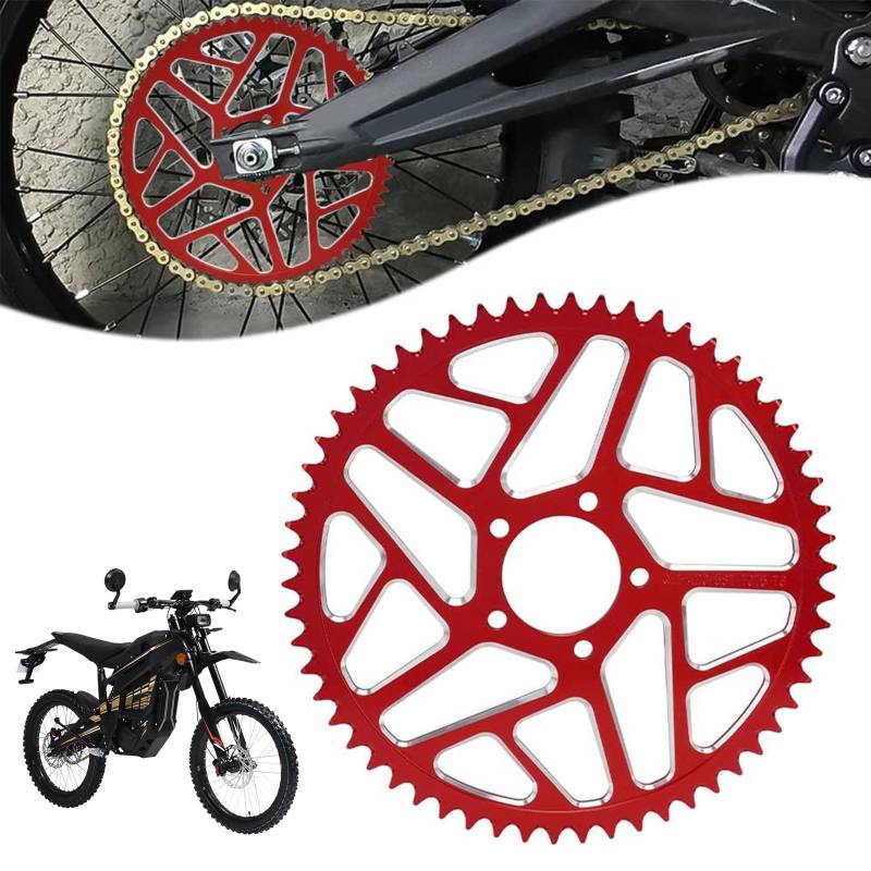 Motorrad Ritzel 58T Talaria Hinterrad Ritzel 58 Zähne Aluminiumlegierung Für Talaria MX3 MX4 TL4000 Elektro Dirt Bike Rot von BIUGERCN