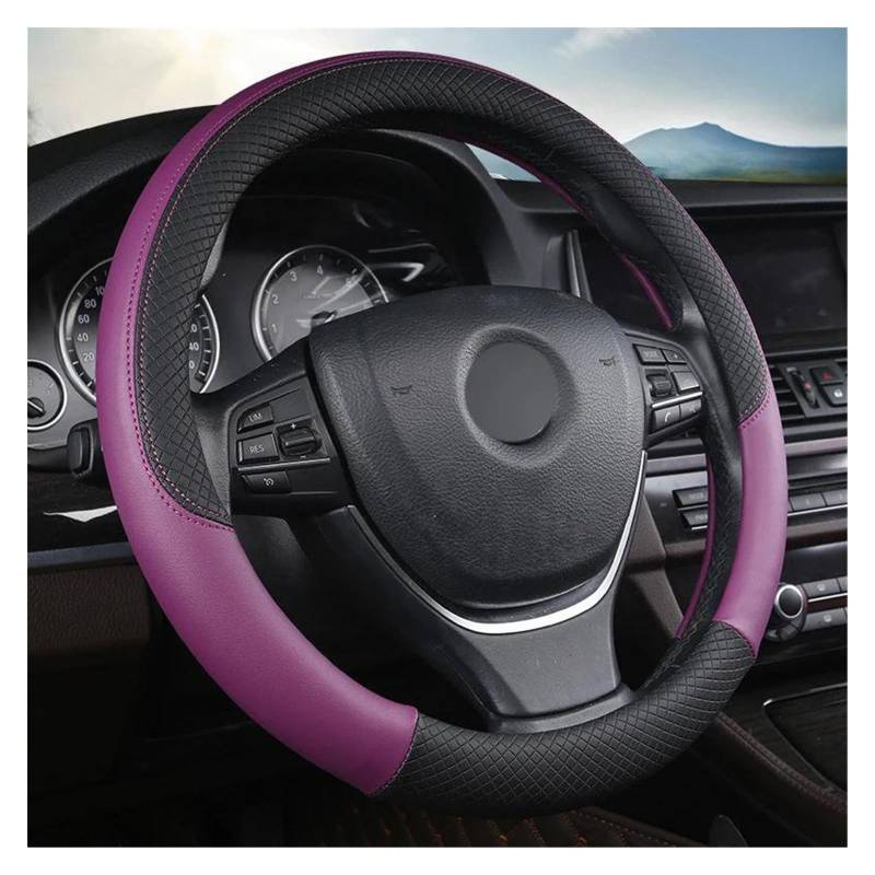 Lenkradschoner rutschfeste Auto-Lenkradabdeckung Aus Mikrofaser-Leder Für VW T4 T5 T6 Für Multivan Für Caravelle Auto-Innenausstattung Lenkradbezug (Farbe : Violett) von BIVOO