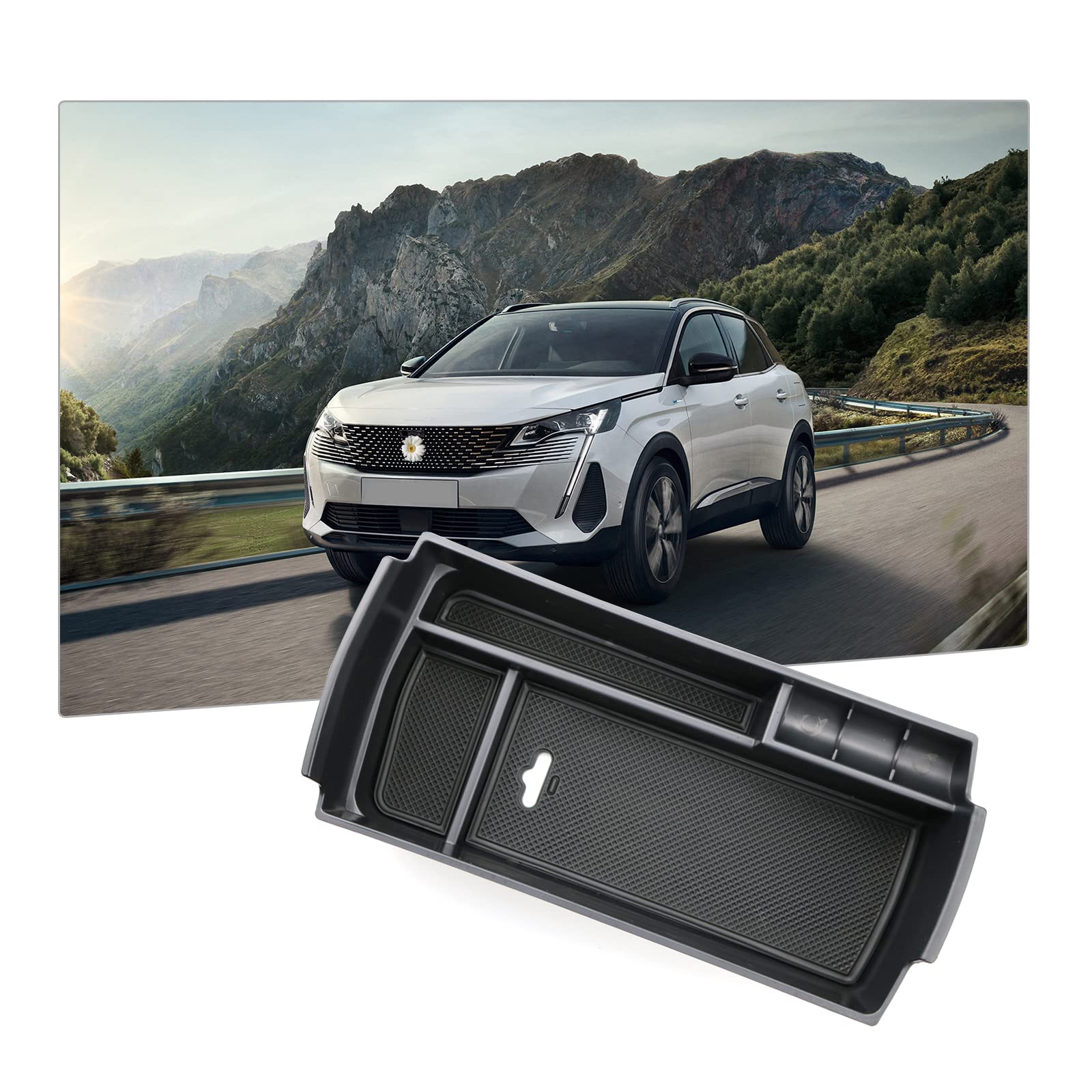 BIXUAN Aufbewahrungsbox kompatibel mit Peugeot 3008 5008 GT C5 Aircross DS7 Crossback 2016-2023 2024 Armlehne Tray Mittelarmlehne Handschuhfach Organizer mit Antirutschmatte für Mittelkonsole BIXUAN Aufbewahrungsbox kompatibel mit Peugeot 3008 5008 GT C5 Aircross DS7 Crossback 2016-2023 2024 Armlehne Tray Mittelarmlehne Handschuhfach Organizer mit Antirutschmatte für Mittelkonsole von BIXUAN