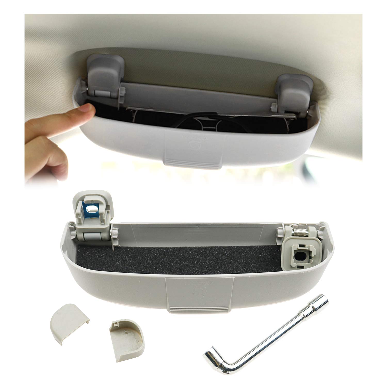 BIXUAN Brillenhalter Kompatibel mit Volvo XC40 C40 2020-2022 Volvo XC60 S60 V60 V90 CC S90 2018-2022 Volvo XC90 2016-2022 Multifunktions-Brillen-Organizer für Auto-Brille von BIXUAN