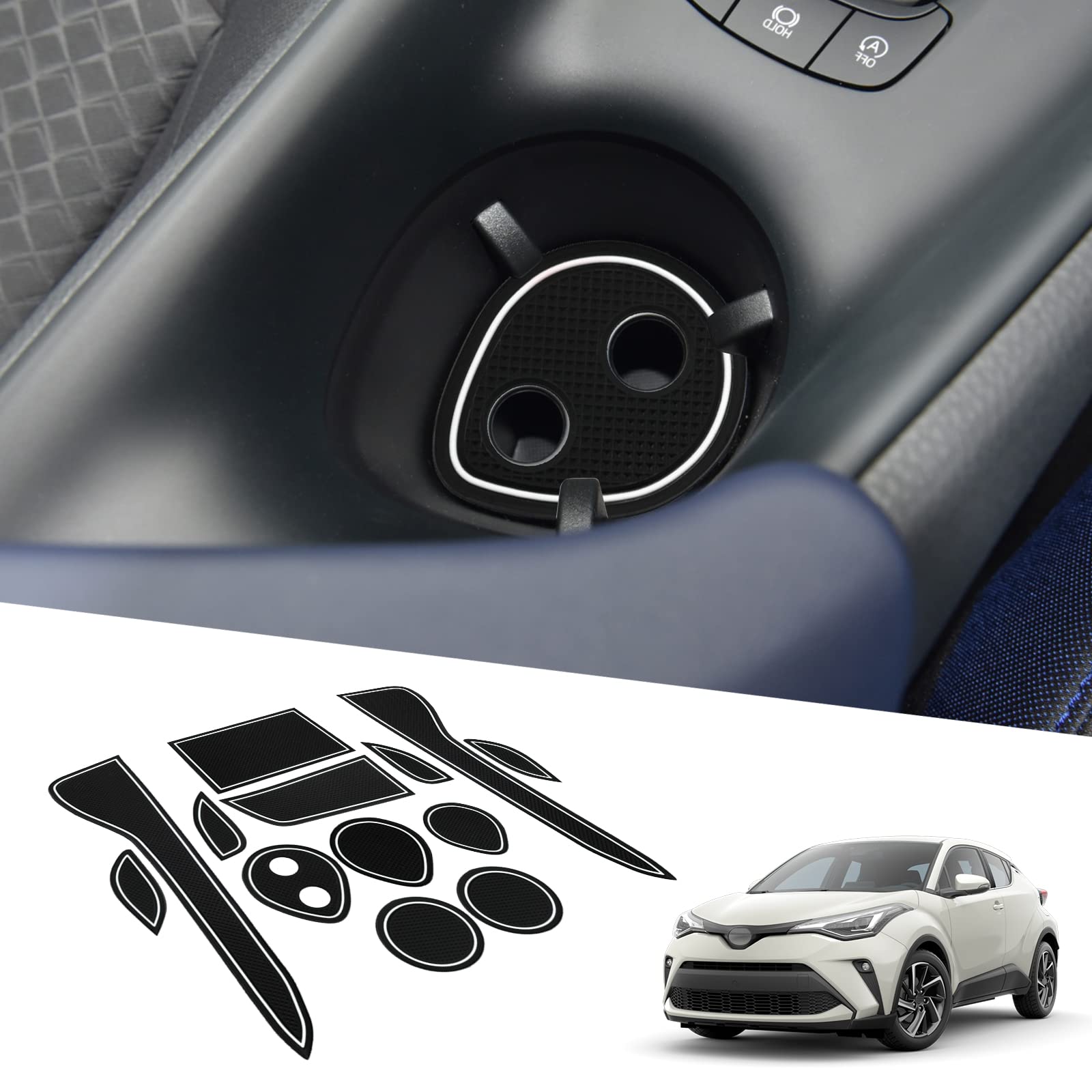 BIXUAN CHR kompatibel mit Toyota C-HR ZYX10/NGX 50 Serie 2016-2023 Antirutschmatten Mittelkonsole Armlehne Gummimatten,Getränkehalter Matte, rutschfeste Türnaht Matten Türschlitzmatte Weiss BIXUAN CHR kompatibel mit Toyota C-HR ZYX10/NGX 50 Serie 2016-2023 Antirutschmatten Mittelkonsole Armlehne Gummimatten,Getränkehalter Matte, rutschfeste Türnaht Matten Türschlitzmatte Weiss von BIXUAN