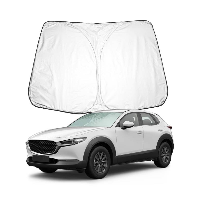 BIXUAN CX30 Sonnenschutz kompatibel mit Mazda CX-30 2019-2024 2025 Windschutzscheibe für das Auto Frontscheibenabdeckung Windschutz für CX 30 Frontscheibe Blockiert UV Abdeckung Faltbar von BIXUAN