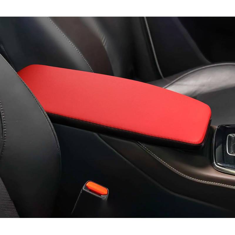 BIXUAN CX30 kompatibel mit Mazda CX-30 2019-2023 2024 2025 Armlehnenabdeckung Mittelkonsole Mittelarmlehne überzug Bezug Armlehne Deckel Innenraum CX 30 Zubehör Schutz Leder Polster Rot von BIXUAN
