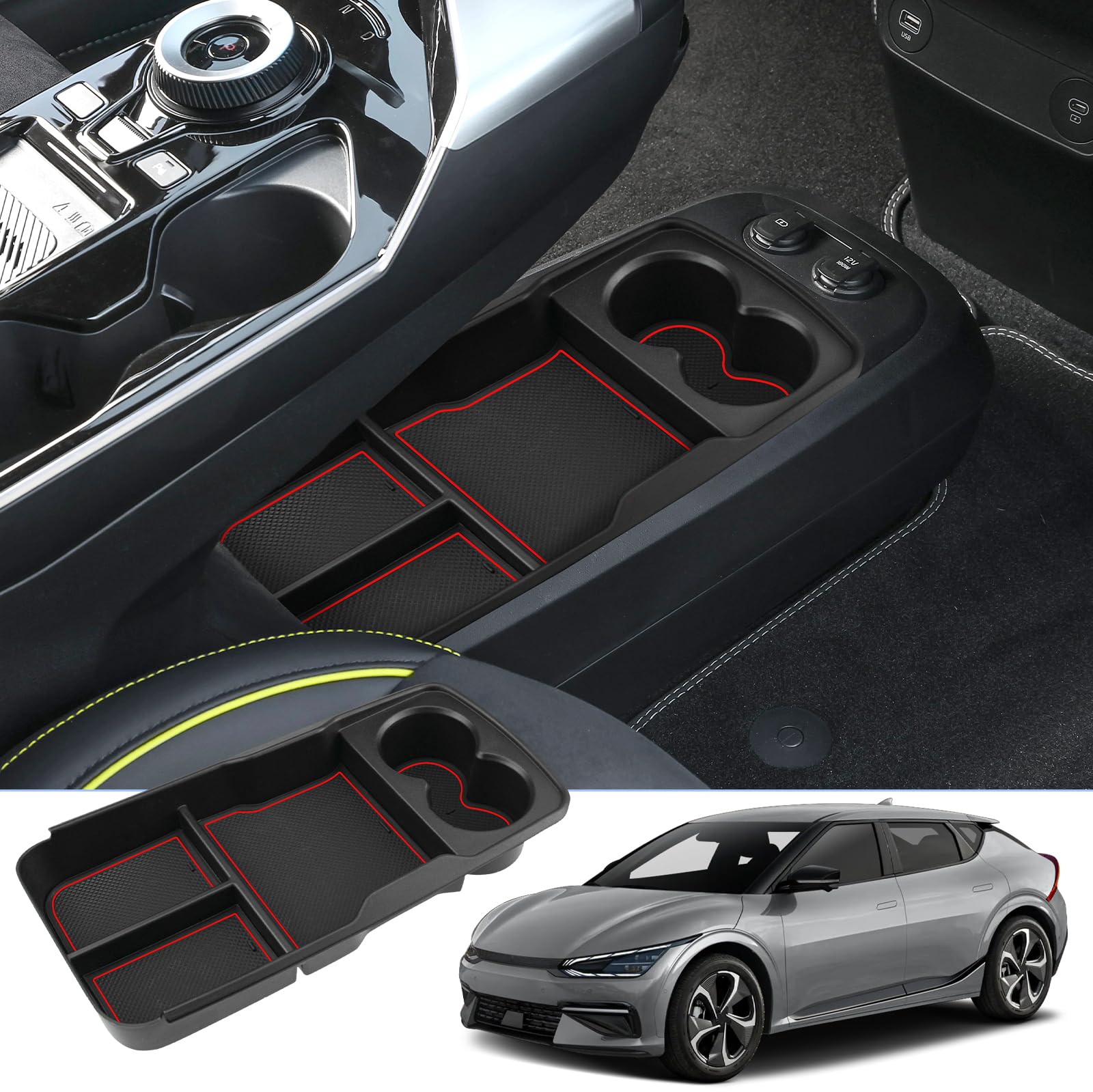 BIXUAN EV6 2024 kompatibel mit Kia EV6 2021 2022 2023 Mittelkonsole Aufbewahrungsbox, EV6 2023 Organizer Tray Handschuhfach Unten die Mittelkonsole, EV6 2022 Zubehör Interieur Zentrale Steuerung BIXUAN EV6 2024 kompatibel mit Kia EV6 2021 2022 2023 Mittelkonsole Aufbewahrungsbox, EV6 2023 Organizer Tray Handschuhfach Unten die Mittelkonsole, EV6 2022 Zubehör Interieur Zentrale Steuerung von BIXUAN
