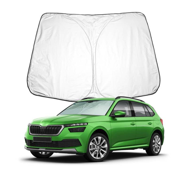BIXUAN Kamiq 2024 Sonnenschutz kompatibel mit Skoda Kamiq 2019-2024 2025 Windschutzscheibe für das Auto Frontscheibenabdeckung Windschutz für Frontscheibe Blockiert UV Abdeckung Faltbar von BIXUAN