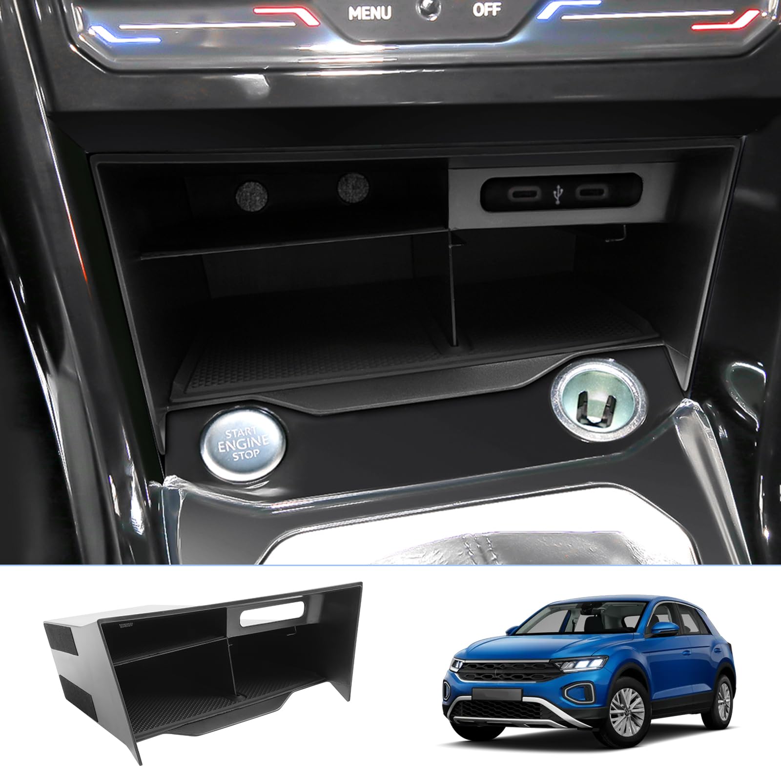 BIXUAN Kompatibel mit VW T-ROC 2018-2022 2023 2024 Mittelkonsole Zentrale Steuerung tROC Aufbewahrungsbox Auto Center Console Organizer Tray TROC 2024 Zubehör BIXUAN Kompatibel mit VW T-ROC 2018-2022 2023 2024 Mittelkonsole Zentrale Steuerung tROC Aufbewahrungsbox Auto Center Console Organizer Tray TROC 2024 Zubehör von BIXUAN