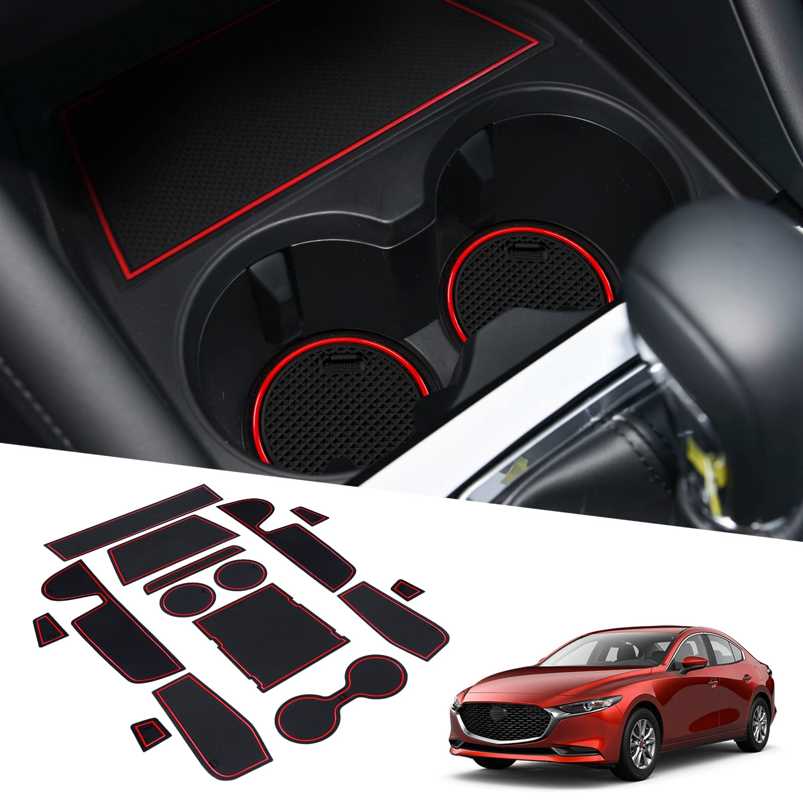 BIXUAN MAZDA3 2024 kompatibel mit Mazda 3 Axela 2019–2023 2024 Antirutschmatten Mittelkonsole Armlehne Gummimatten,Getränkehalter Matte, rutschfeste Türnaht Matten 16 Stück Türschlitzmatte BIXUAN MAZDA3 2024 kompatibel mit Mazda 3 Axela 2019–2023 2024 Antirutschmatten Mittelkonsole Armlehne Gummimatten,Getränkehalter Matte, rutschfeste Türnaht Matten 16 Stück Türschlitzmatte von BIXUAN